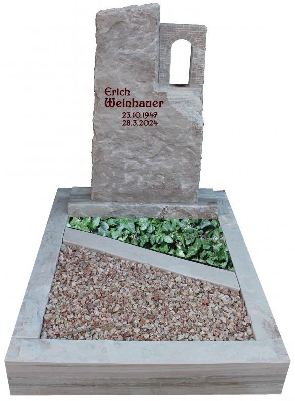 Grabanlage 80x100 in Marmor Karamell